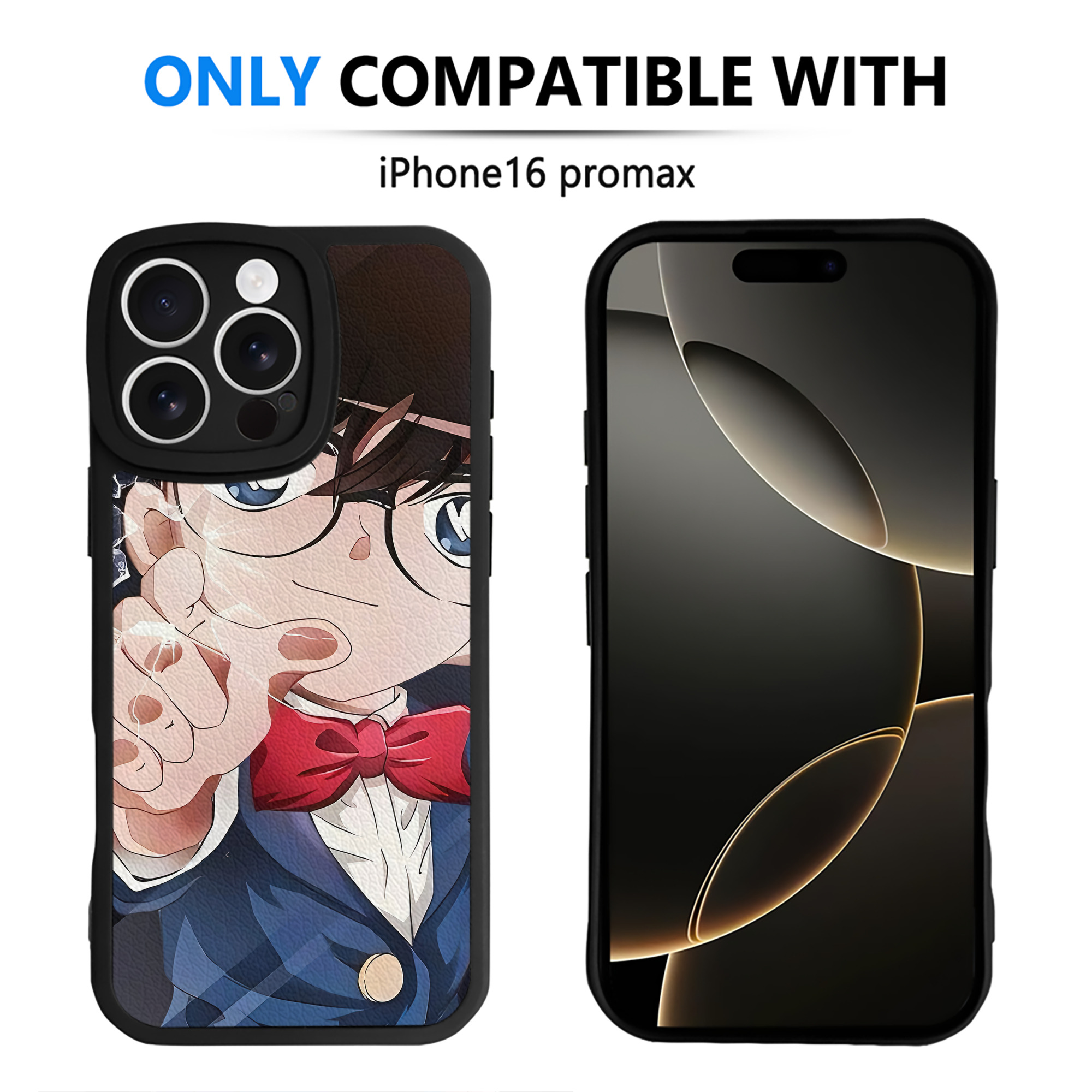 （画像用） 名探偵コナン Detective Conan 【iPhone 16シリーズ対応】シリコンスマホケース（レザー調） 材質：シリコン